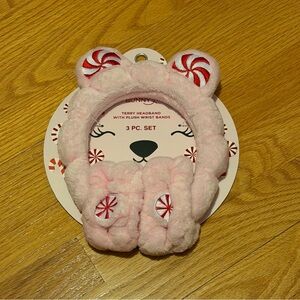 Pink Headband and Wristbands Set